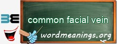 WordMeaning blackboard for common facial vein